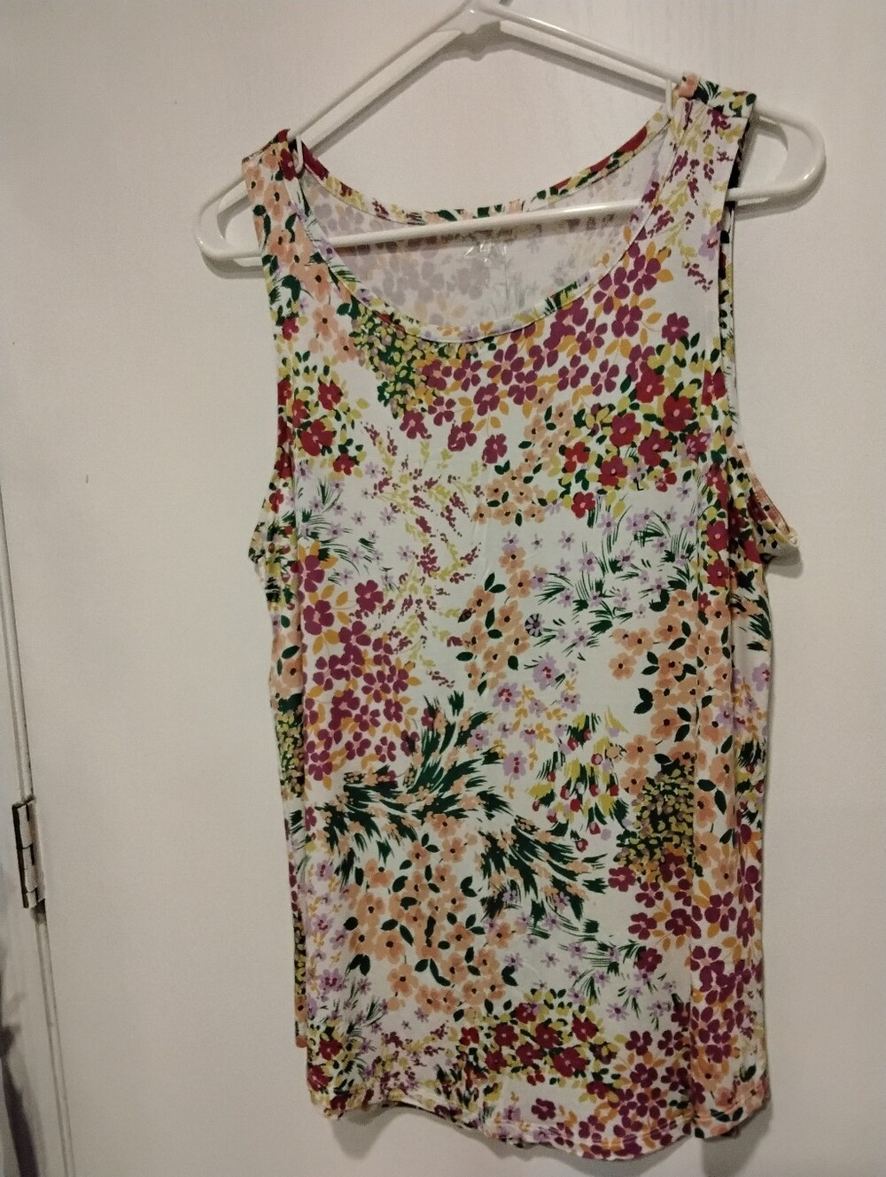 Maurices Sleeveless Floral Tank Top - White Multi
